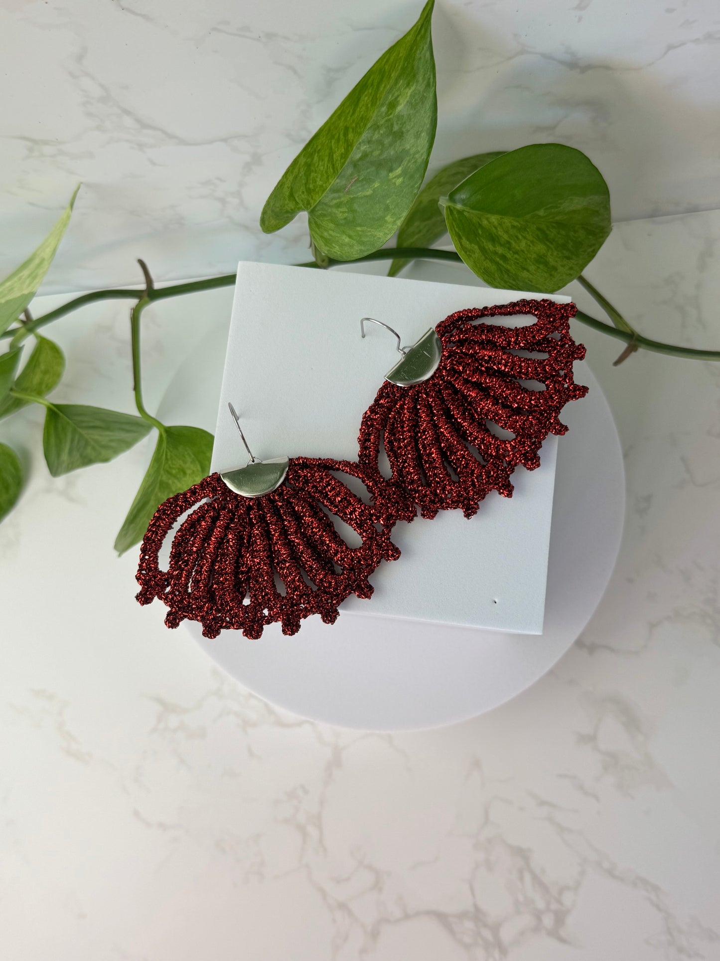 Sensu Earrings Large – Handmade Crochet Statement Earrings