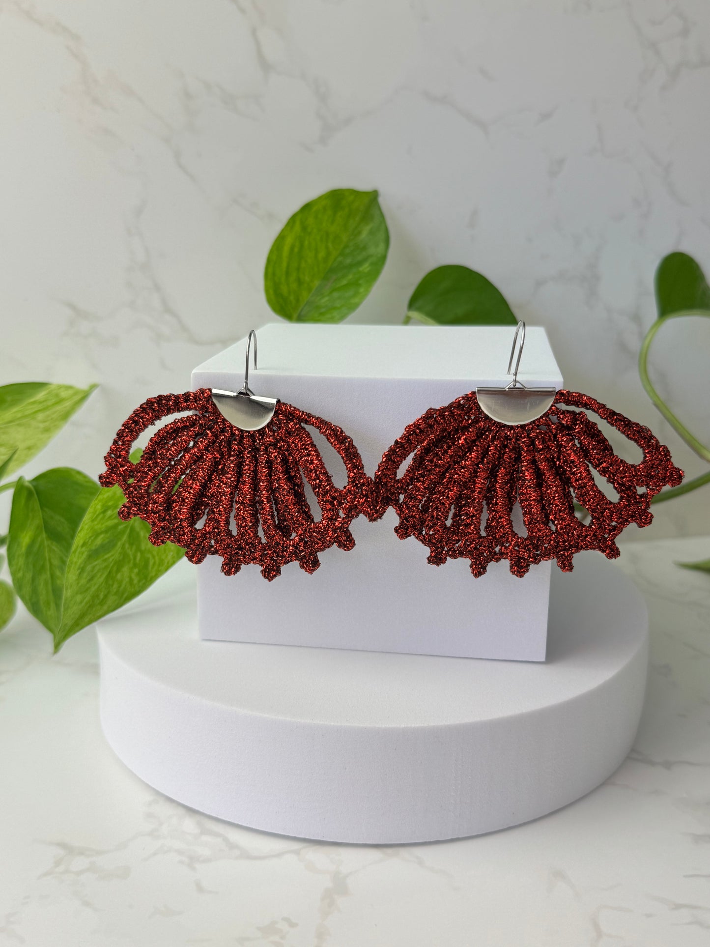 Sensu Earrings Large – Handmade Crochet Statement Earrings