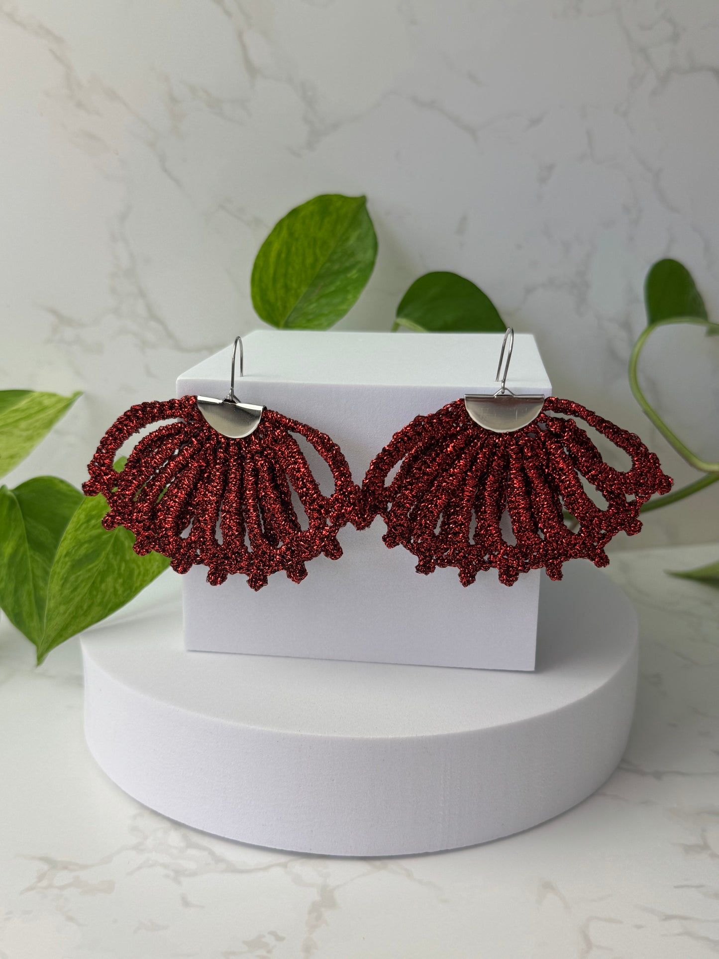 Sensu Earrings Large – Handmade Crochet Statement Earrings