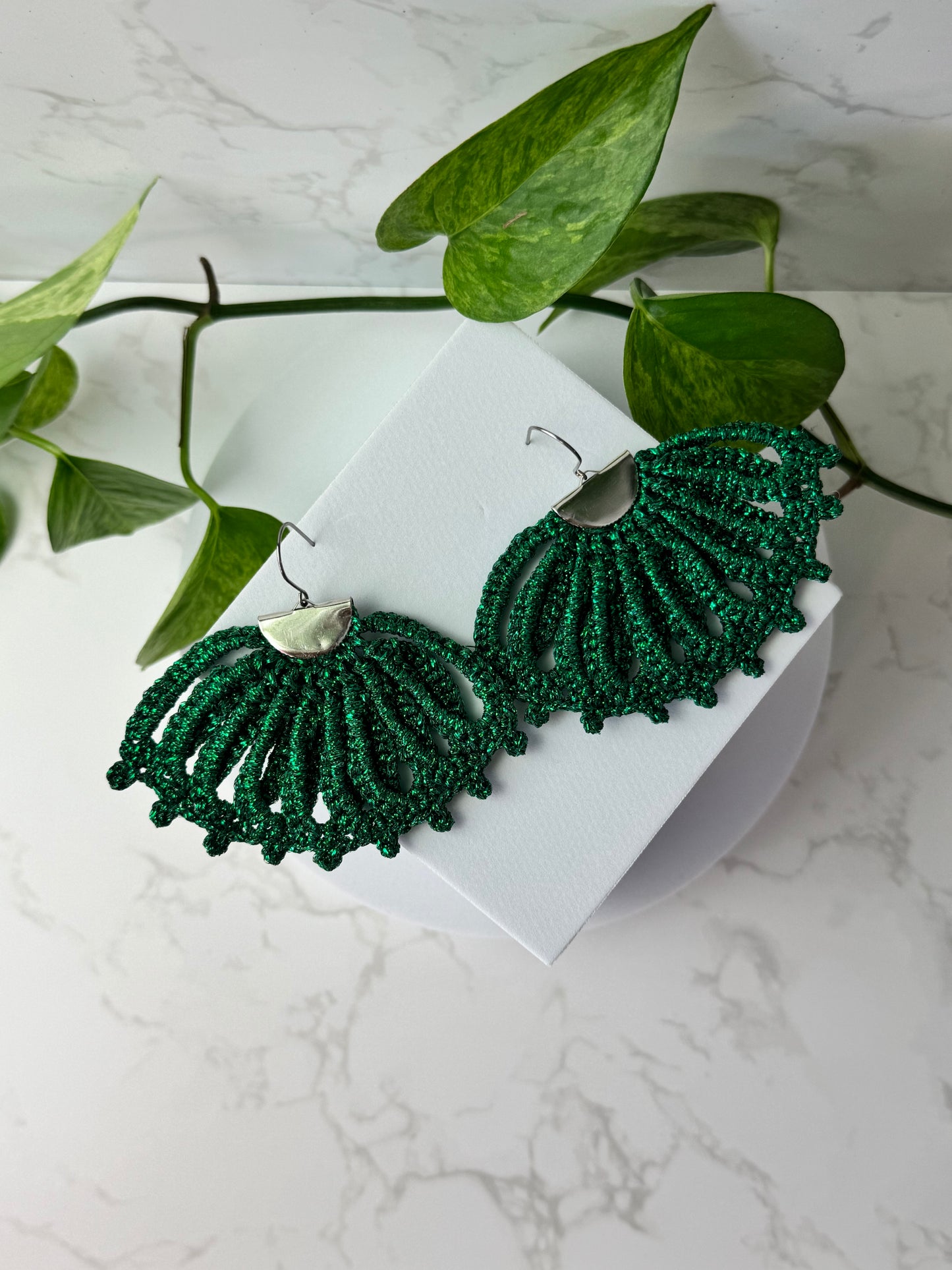 Sensu Earrings Large – Handmade Crochet Statement Earrings