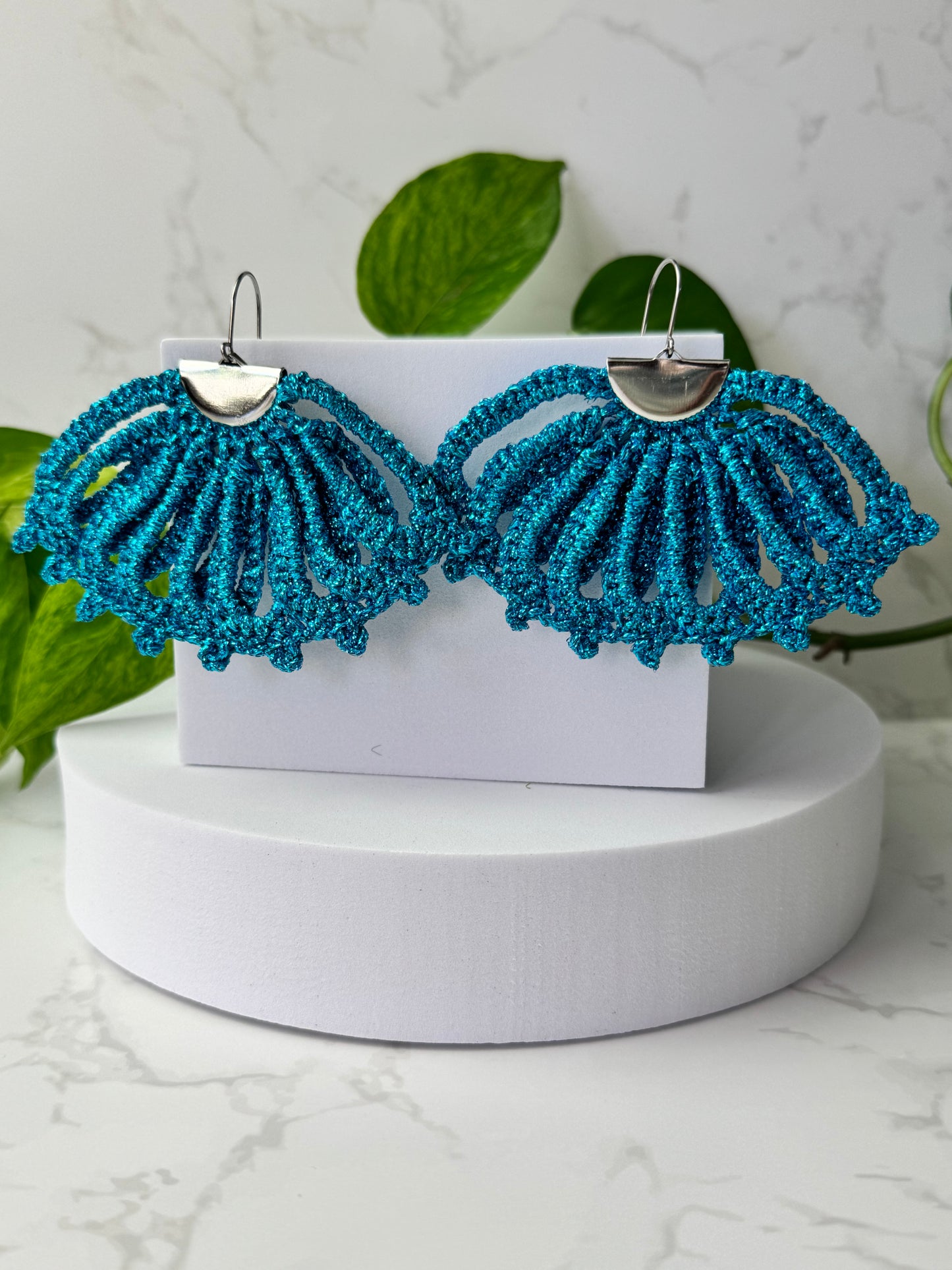 Sensu Earrings Large – Handmade Crochet Statement Earrings