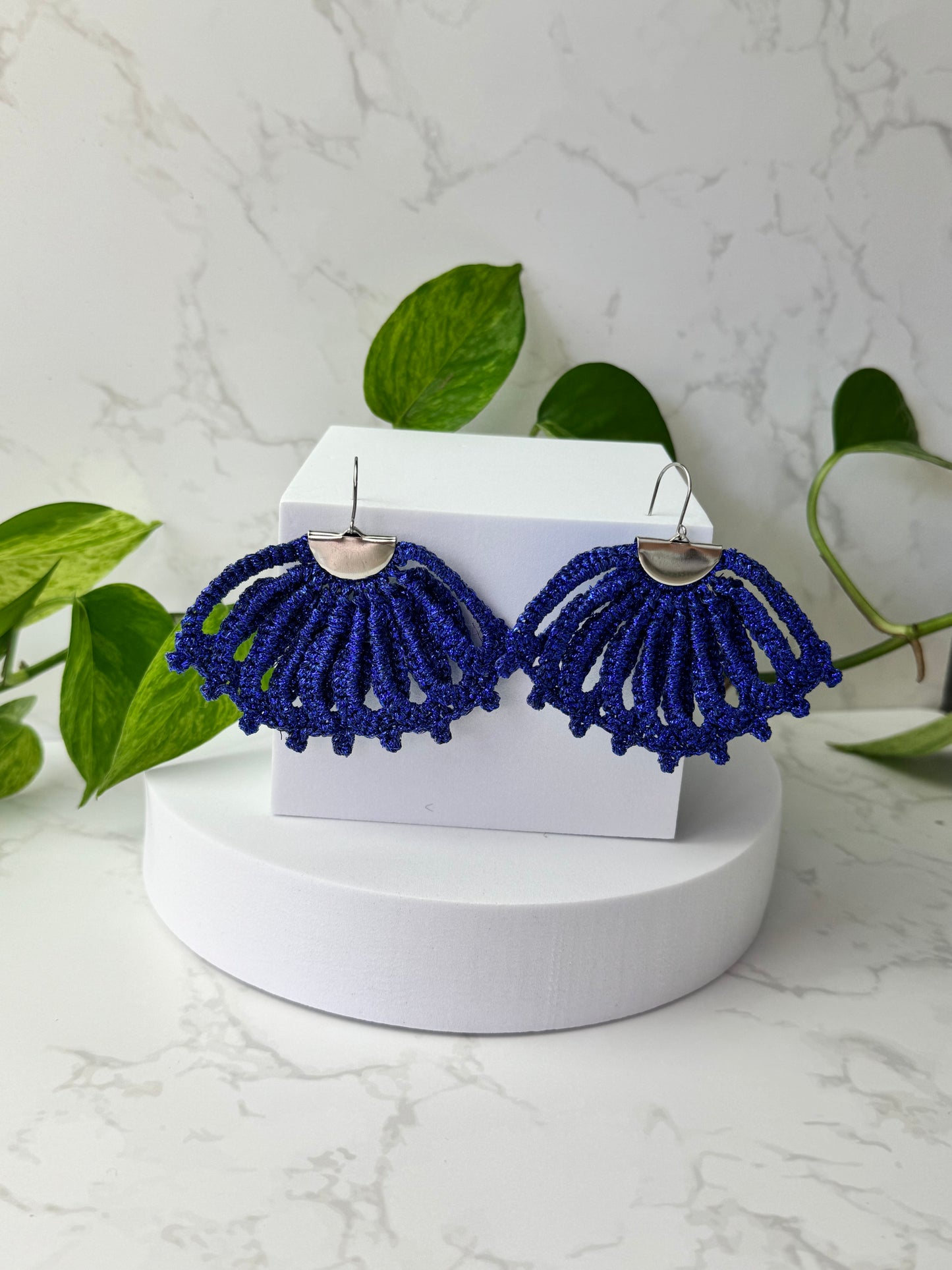 Sensu Earrings Large – Handmade Crochet Statement Earrings