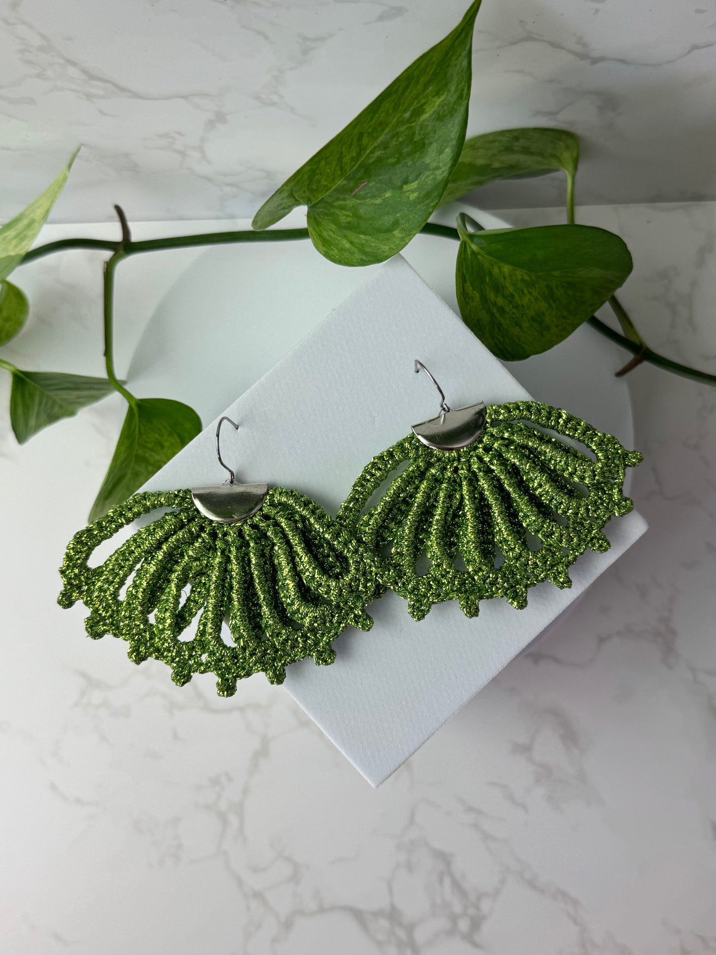 Sensu Earrings Large – Handmade Crochet Statement Earrings