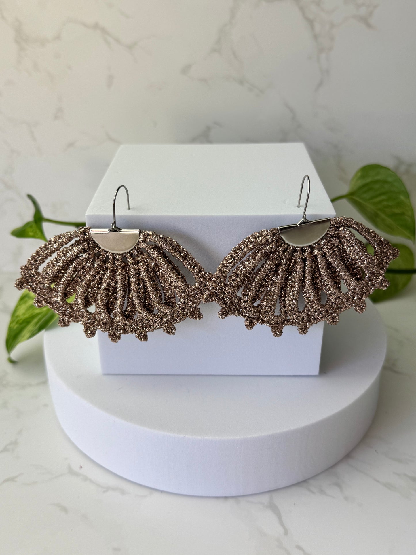 Sensu Earrings Large – Handmade Crochet Statement Earrings