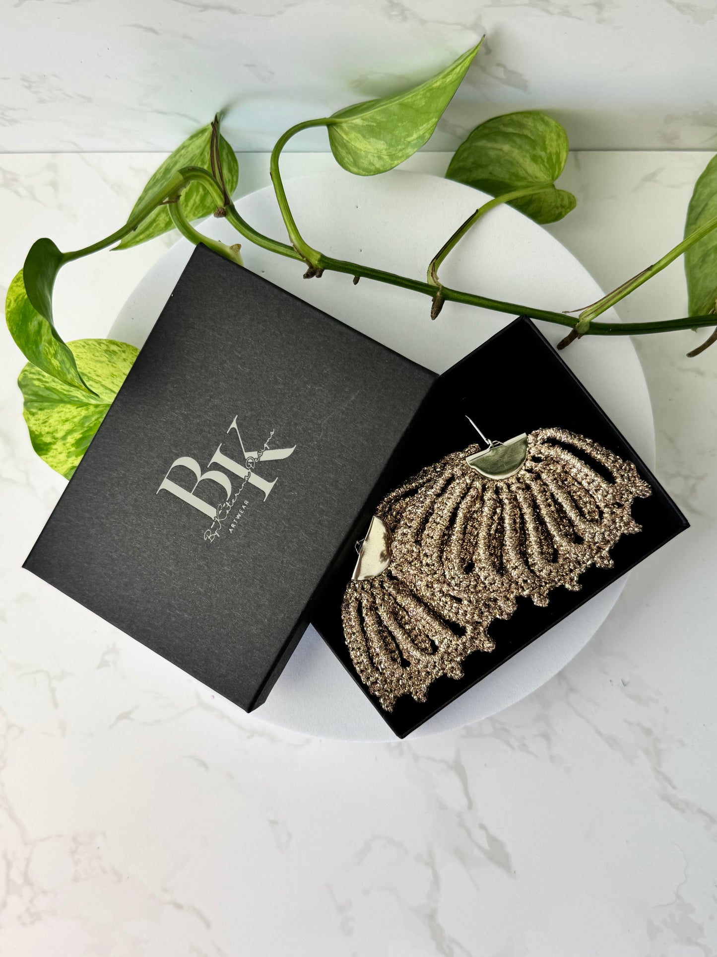 Sensu Earrings Large – Handmade Crochet Statement Earrings