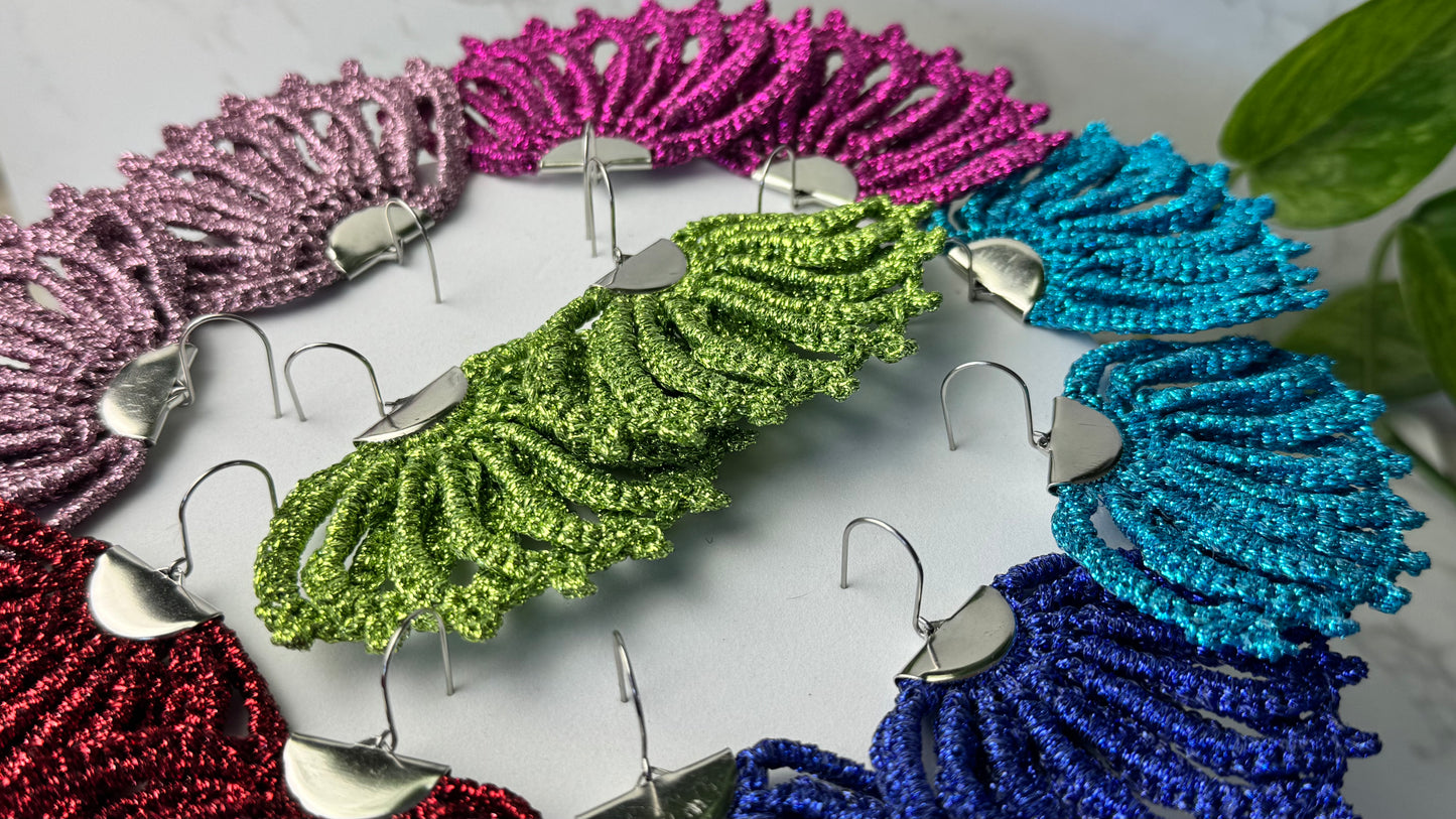 Sensu Earrings Large – Handmade Crochet Statement Earrings