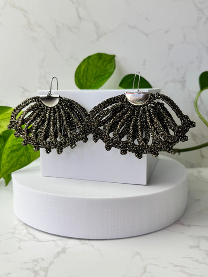 Sensu Earrings Large – Handmade Crochet Statement Earrings