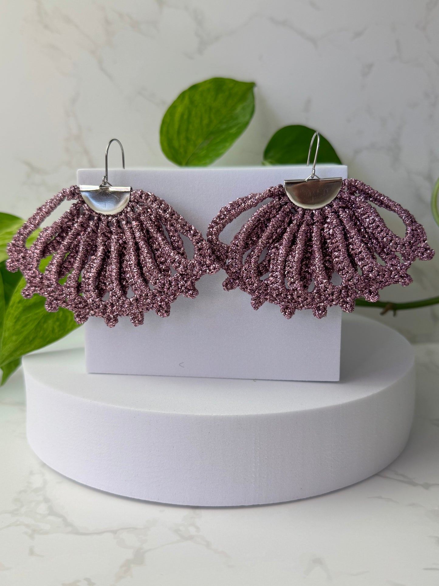 Sensu Earrings Large – Handmade Crochet Statement Earrings